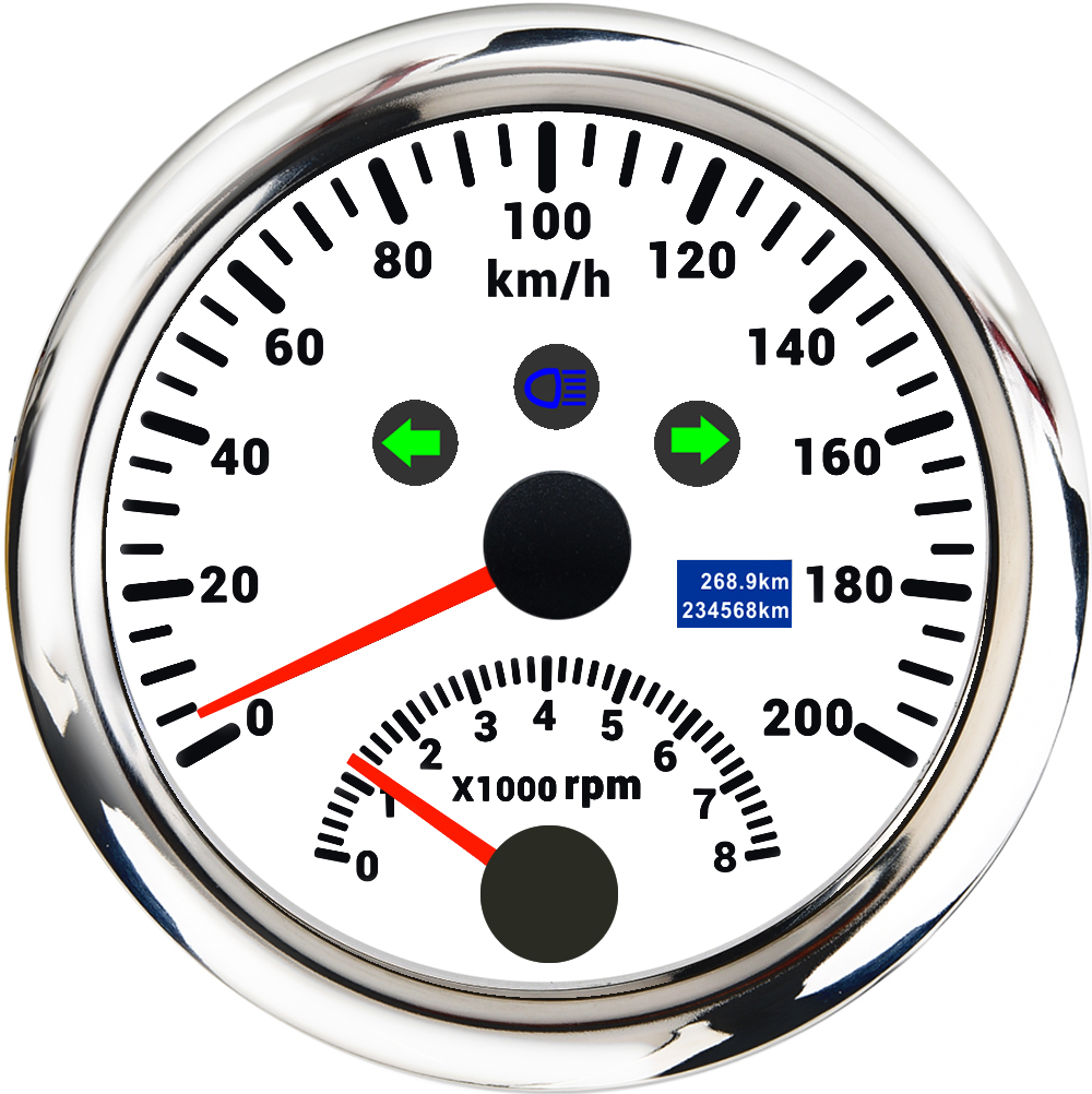 Waterproof Digital GPS Speedometer 85MM Boat Car Speed Meter Gauge 120KMH 200KMH 120MPH 200MPH Tachometer Gauge RPM Sensor 9-32V: WS  0-200kmh