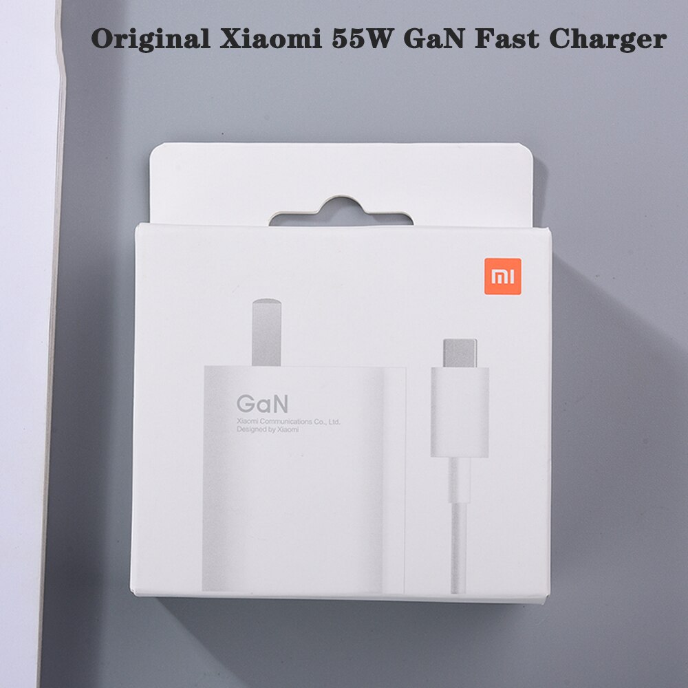 Original Xiaomi 55W GaN Fast Charger Mi 11 Pro 10T Lite 10S 5G Turbo Charge US Adapter 100cm USB Type C Cable For Redmi K40 Pro