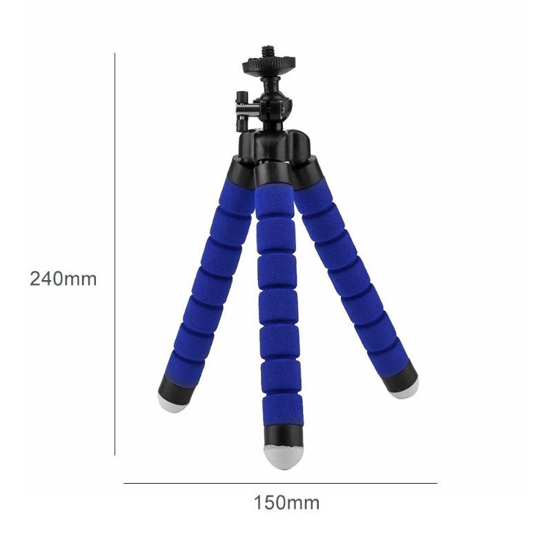 Alloet Mini Flexibele Spons Octopus Statief Selfie Stok Uitbreiden Statief Voor Mobiele Telefoon Camera Met Telefoon Clip Houder