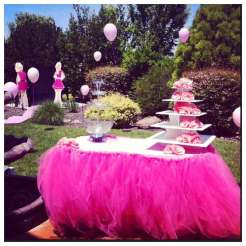 Tulle tutu bord nederdel bordservice bryllupsfest xmas baby shower fødselsdag indretning: Rose