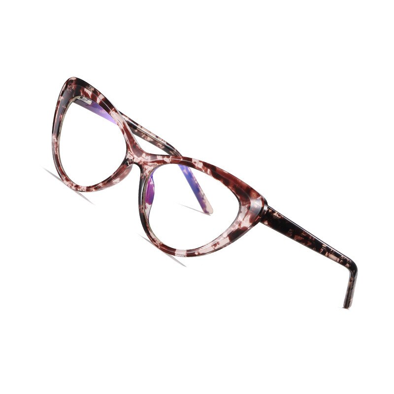 AOFLY BRAND Cat Eye Blue Light Blocking Glasses Women's Computer Gaming Optics Eyeglasses Frames Female UV400: C2Flower