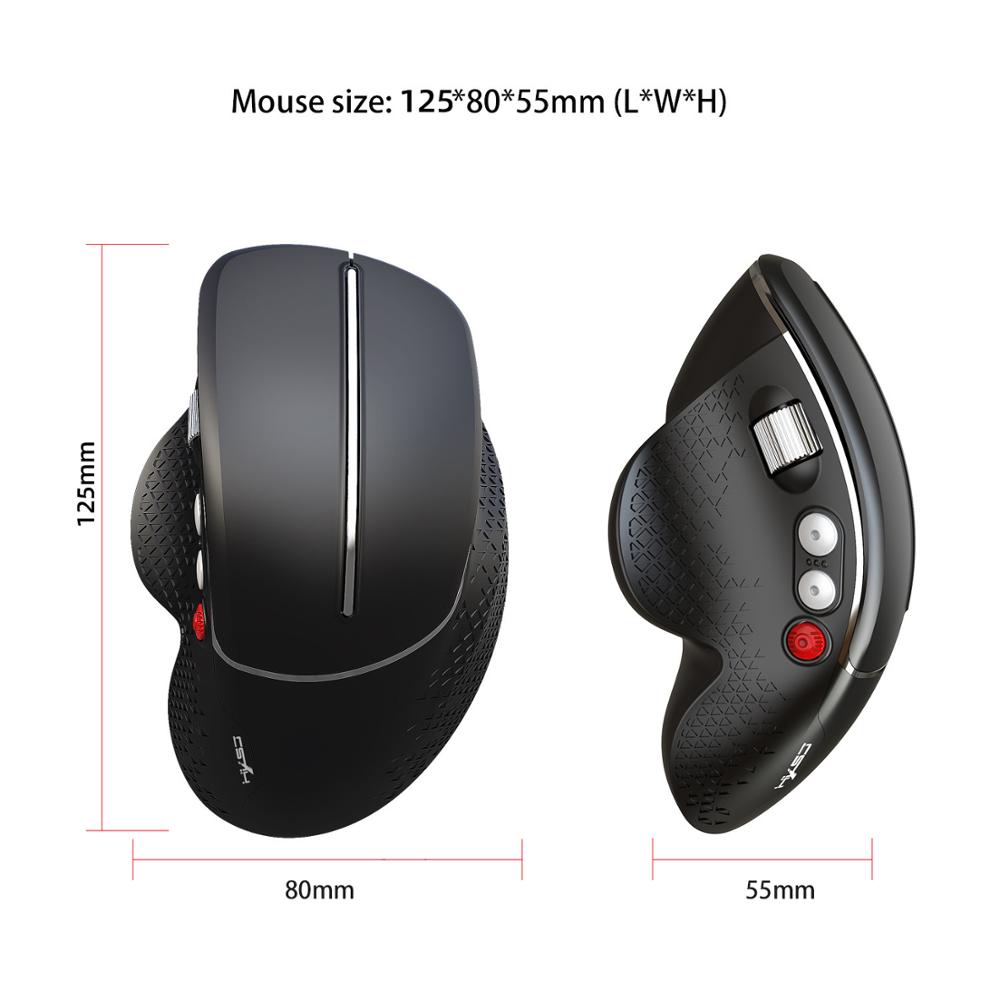 Kuwfi sem fio mouse 2019 novo vertical gaming mouse 6 botões 800 -- 2400dpi ergonômico vertical mouse roda lateral para pc/portátil