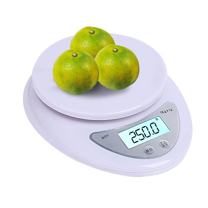 Electronic Kitchen Digital Food Scale Diet Postal Scale LED Screen Display Balance Weighting Tool With Antiskid Pad 5kg 5000g/1g