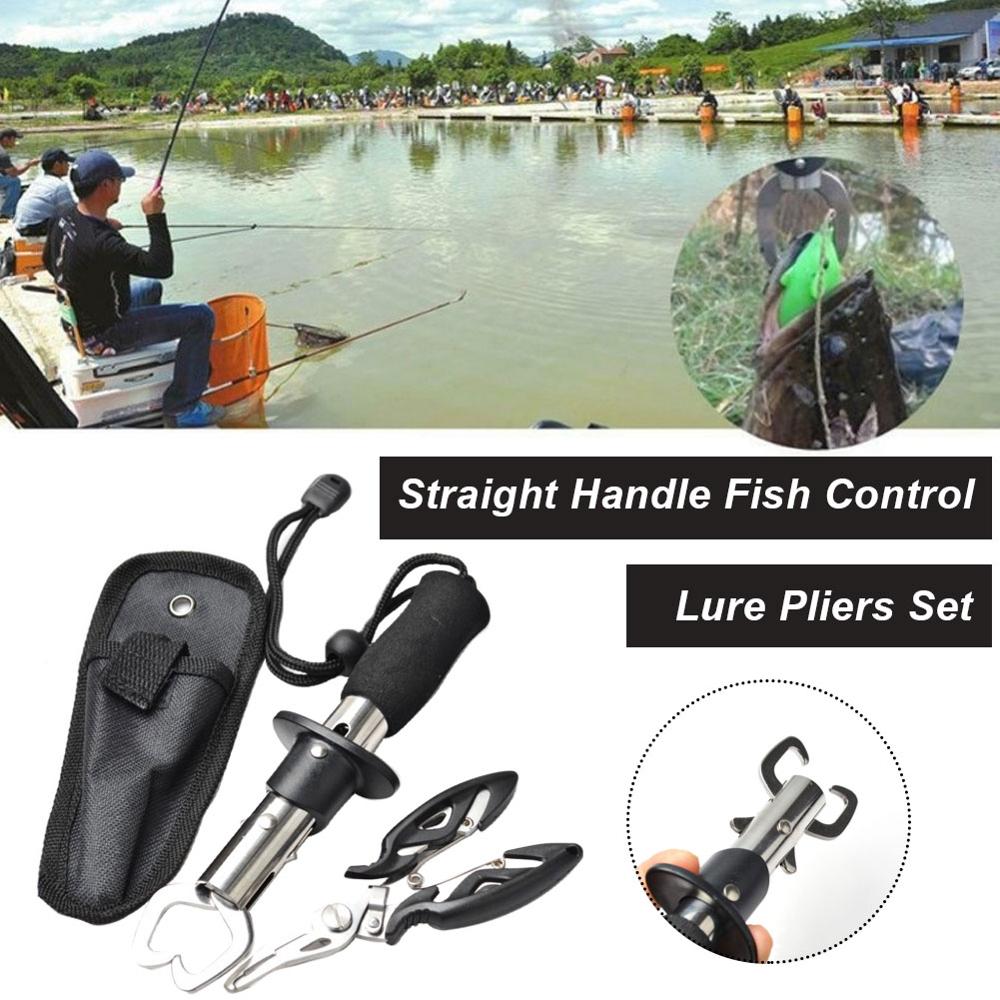 Straight Handle Fish Controller Stainless Steel Multifunction Fishing Lure Pliers Set for Fishermen