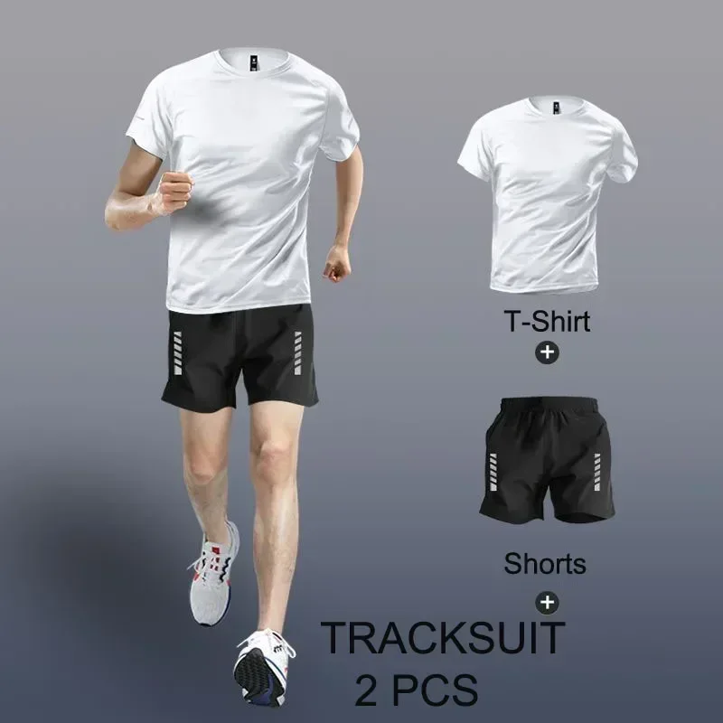 Ropa deportiva para hombre, conjuntos de 2-4 Uds., chándal, trajes deportivos para hombre, conjuntos deportivos de secado rápido para correr, corredores, entrenamiento, gimnasio, entrenamiento físico: XXL / Azul cielo