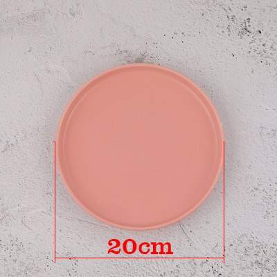 Matte Ceramic Plate Steak Dish Lunch Tray Salad Dish for Food Photography Shooting Background Photo Studio Adornment Fotografia: Pink 20cm