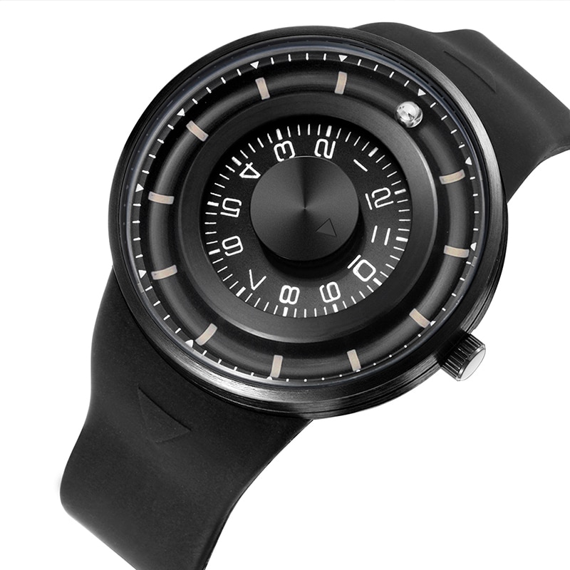 Brand Skone Milieuvriendelijke Siliconen Horloge Heren Horloge Luxe Sport Waterdicht Heren Klok Draaiknop Magnetische Bal Horloge Mannen