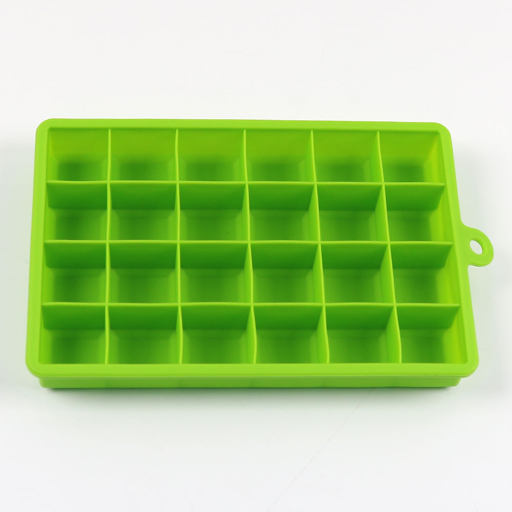 Silikonwelt Silikon-Eiswürfelform, 24 Gitter, quadratisch, mit Deckel, Tabletts, Eis, kalte Getränke, Whiskey, Cocktails, Werkzeuge, Eisform: Gelb