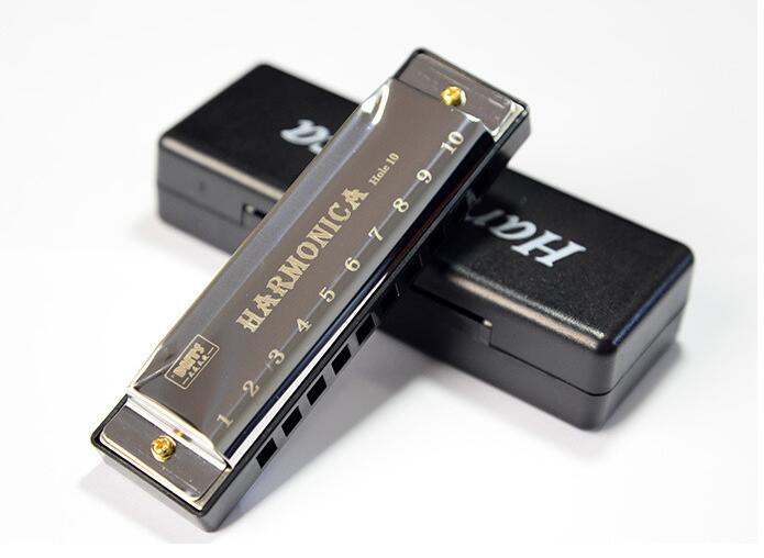 Harmonica 10 Gaten 20 Tunes Mondharmonica Blues Deluxe Harmonica, Sleutel Van C Major Voor Beginner, Volwassenen, kids , Met Case: Sliver