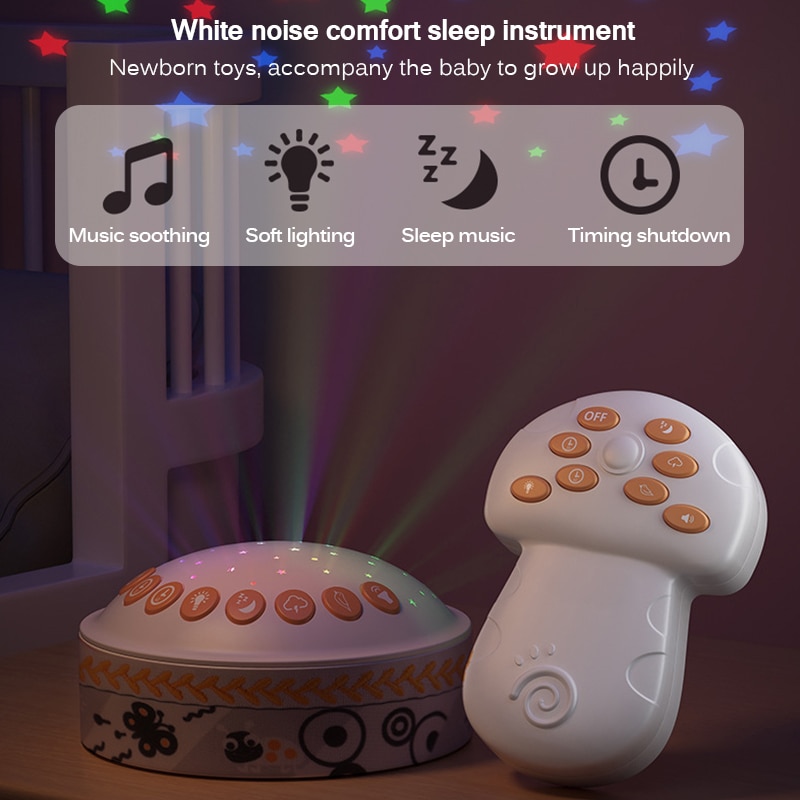 Projecteur de nuit étoile avec minuterie d'arrêt automatique, lampe de Projection à télécommande, veilleuse de musique, jouet lumineux pour bébé