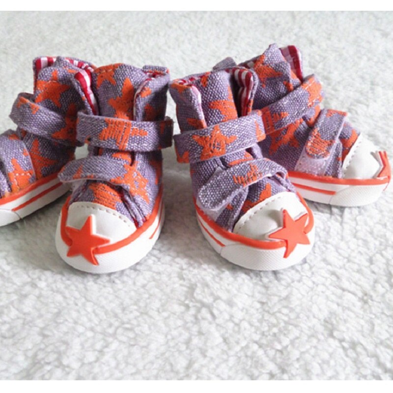 WLYANG-chaussures en tissu pour chien | Chaussures pour animaux de compagnie, bottes pour gros chien, 4 pièces/ensemble, rouge et bleu