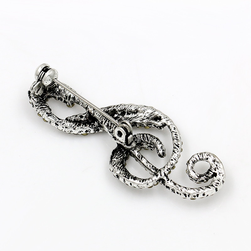 Trendy Style Crystal Rhinestone Brooches Music Note Shaped Brooch pins for Women Clothes Accessories