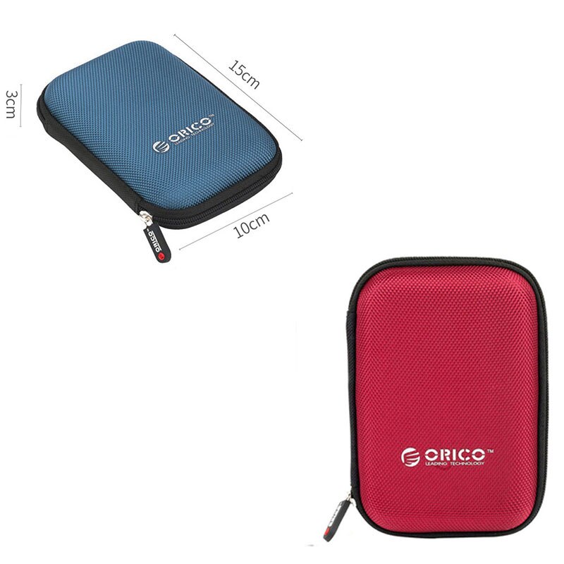 2x Orico Phd-25 2.5 Inch Hdd Bescherming Bag Box Voor Externe Harde Schijf Opslag Bescherming Case Voor Hdd Ssd (red & Blue)