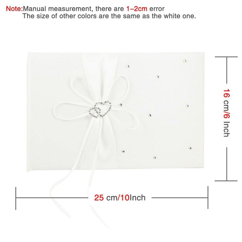 Bröllop gäst närvaro bok pennhållare set med dubbel hjärta rosett diamant dekoration signatur bok bröllop leveranser