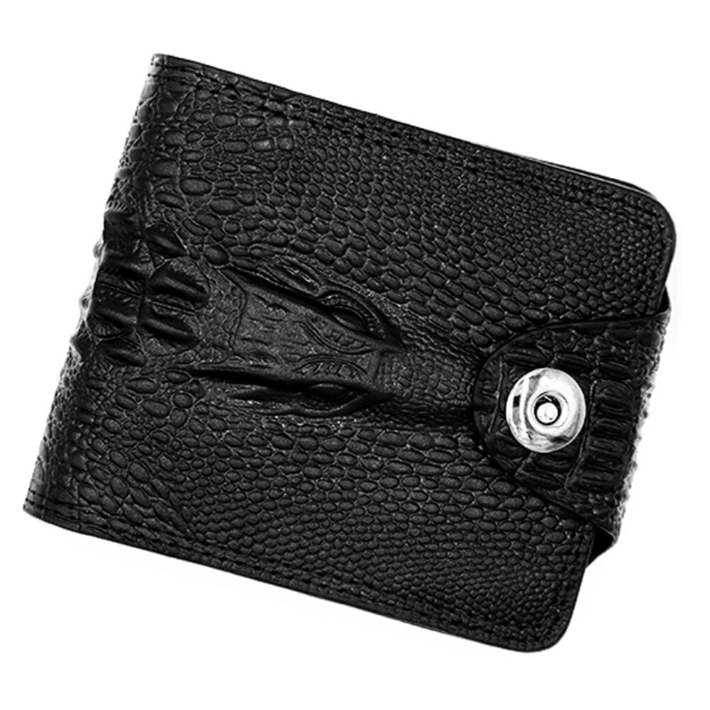 Card Holder Multi Pocket Practical Retro Bifold Classic PU Leather Purse Men Wallet Wear Resistant Magnetic Buckle: Black