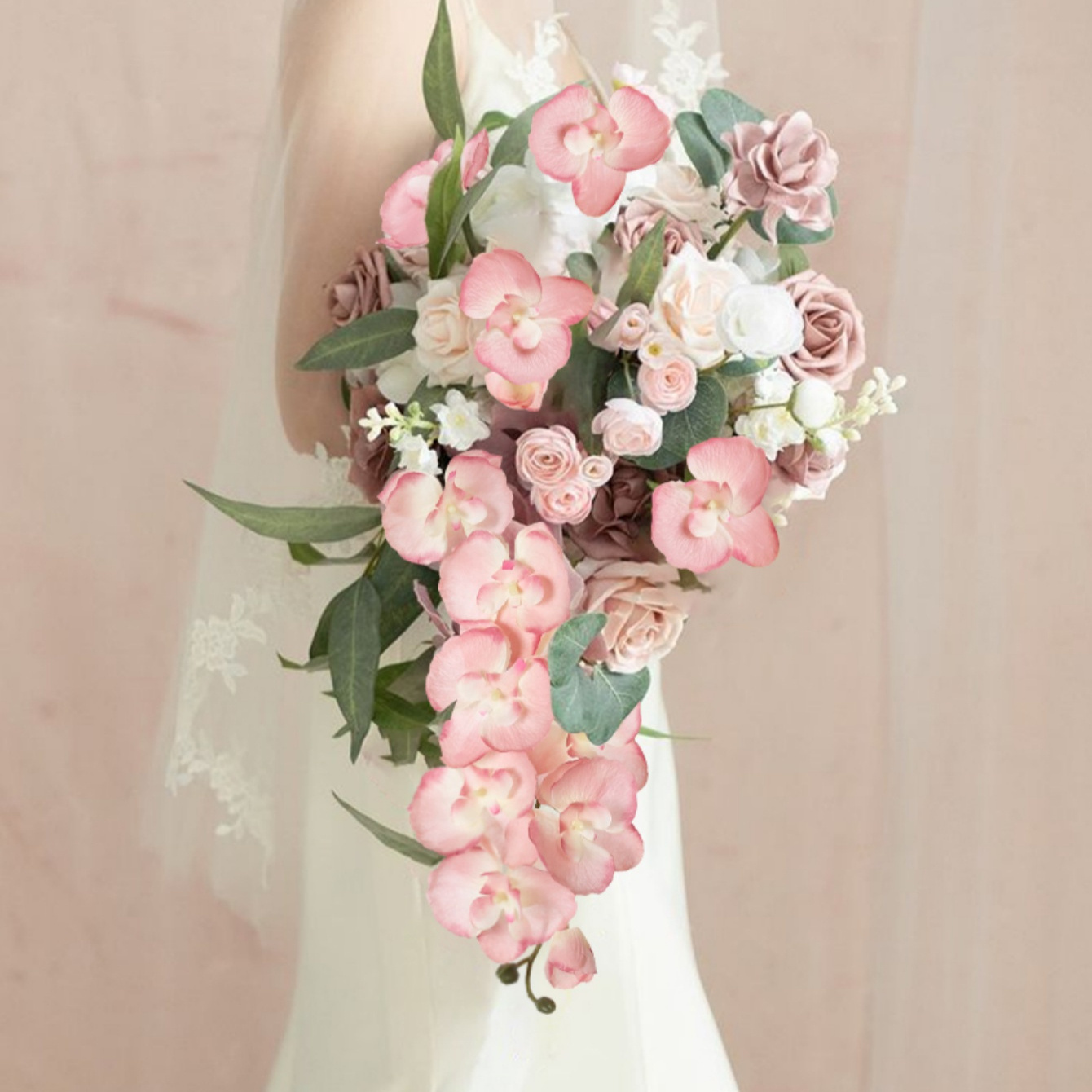 Künstliche Orchideen Phalaenopsis-Blumen für DIY Hochzeits-Tischdekoration, Heim-Party-Deko Perfekt für Valentinstag, Abschlussgeschenke