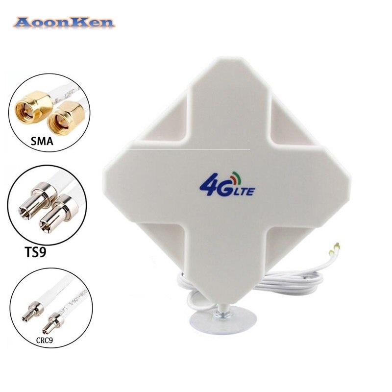 Antena 4G LTE de alta ganancia, conector 35dBi de Cable SMA Dual TS9 CRC9 para módem de enrutador 3G 4G