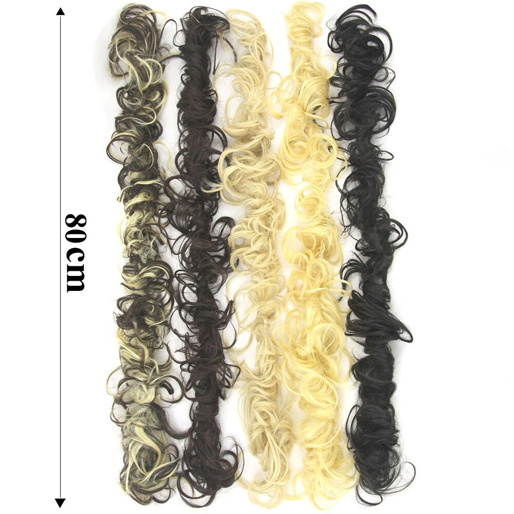 Soowee 5 kpl/erä synteettinen hiusnuttura kiharat hiukset pääpanta hiustarvikkeet chignon donitsi roller hiuspanta elastinen scrunchie updo