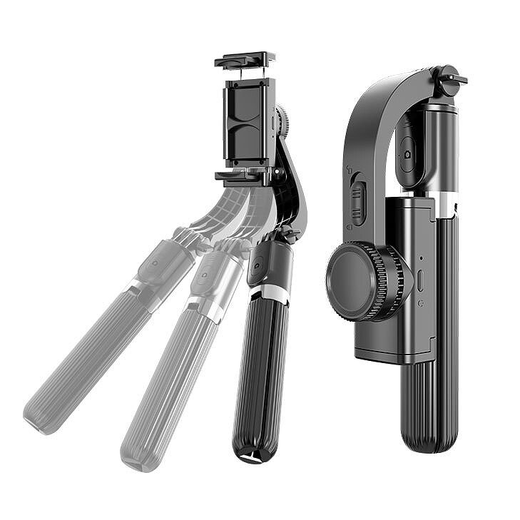 Mobiltelefon Bluetooth Selfiestang En-Akset Anti-Shake Stativ Stabilisator til Android/iOS