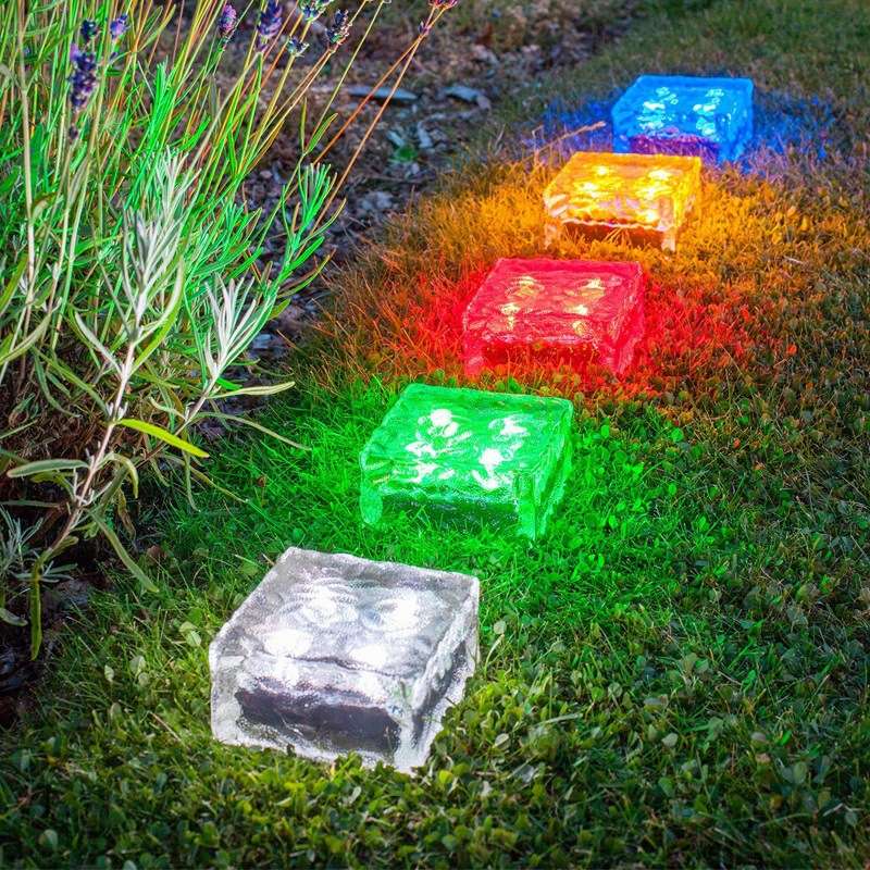 Beiaidi glass er murstein form sol bakken begravet lampe 4 ledet utendørs underjordisk lys sol landskap utlegger gårdsplass lys