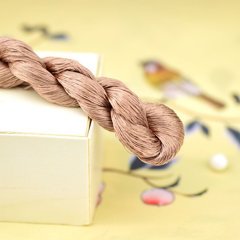 1pcs 100% silk thread hand embroidery embroider cross stitch 400m silk embroidery thread brown series 10 gradient colors: 2