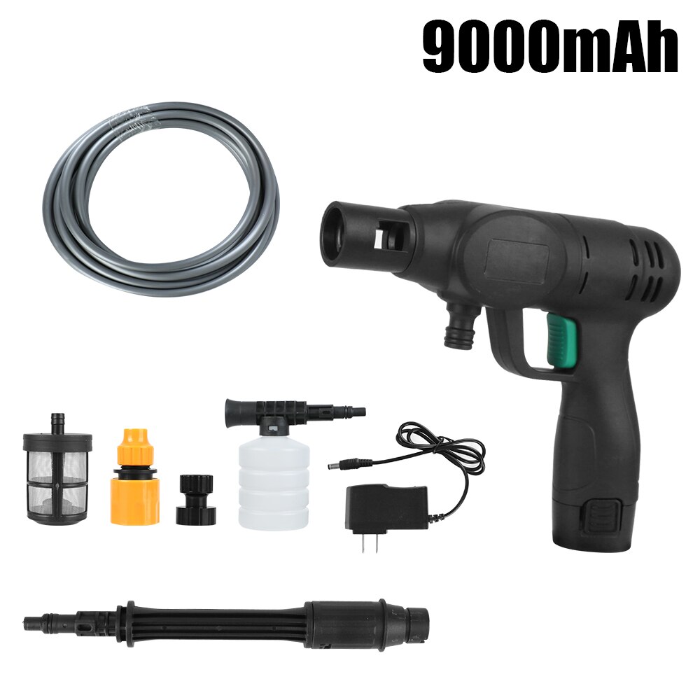 Portable Cleaning Machine 60 Bar Spray Water Gun 1500W Car Wash Pressure Cleaner 9000/20000mAh Cordless High Pressure Car Washer: 9000mAh