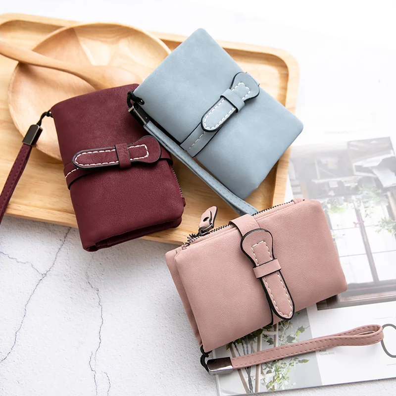 MIYIN Women's Short Wallet Minimalist Double Fold Multi Functional Zero Wallet with Cardholder Identity Window Coin Wallet
