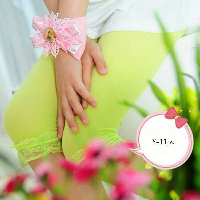 Pige leggings efterår forår stretch børn blonde leggings skinny capris bukser elastisk fløjl elastiske leggings pige bukser
