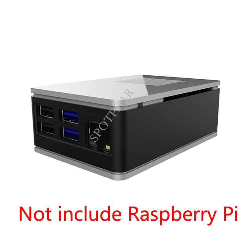 Raspberry Pi 4 Model B 4B case aluminum alloy ABS dual-material case can be equipped with fan to quickly dissipate heat