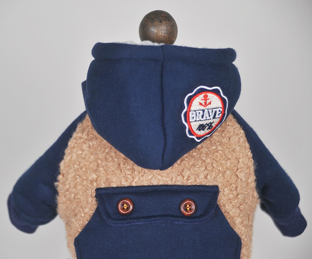 Dog Coat Pet Jacket With Big Pocket Cat Puppy Fleece Jumpsuit Winter Warm Apperal