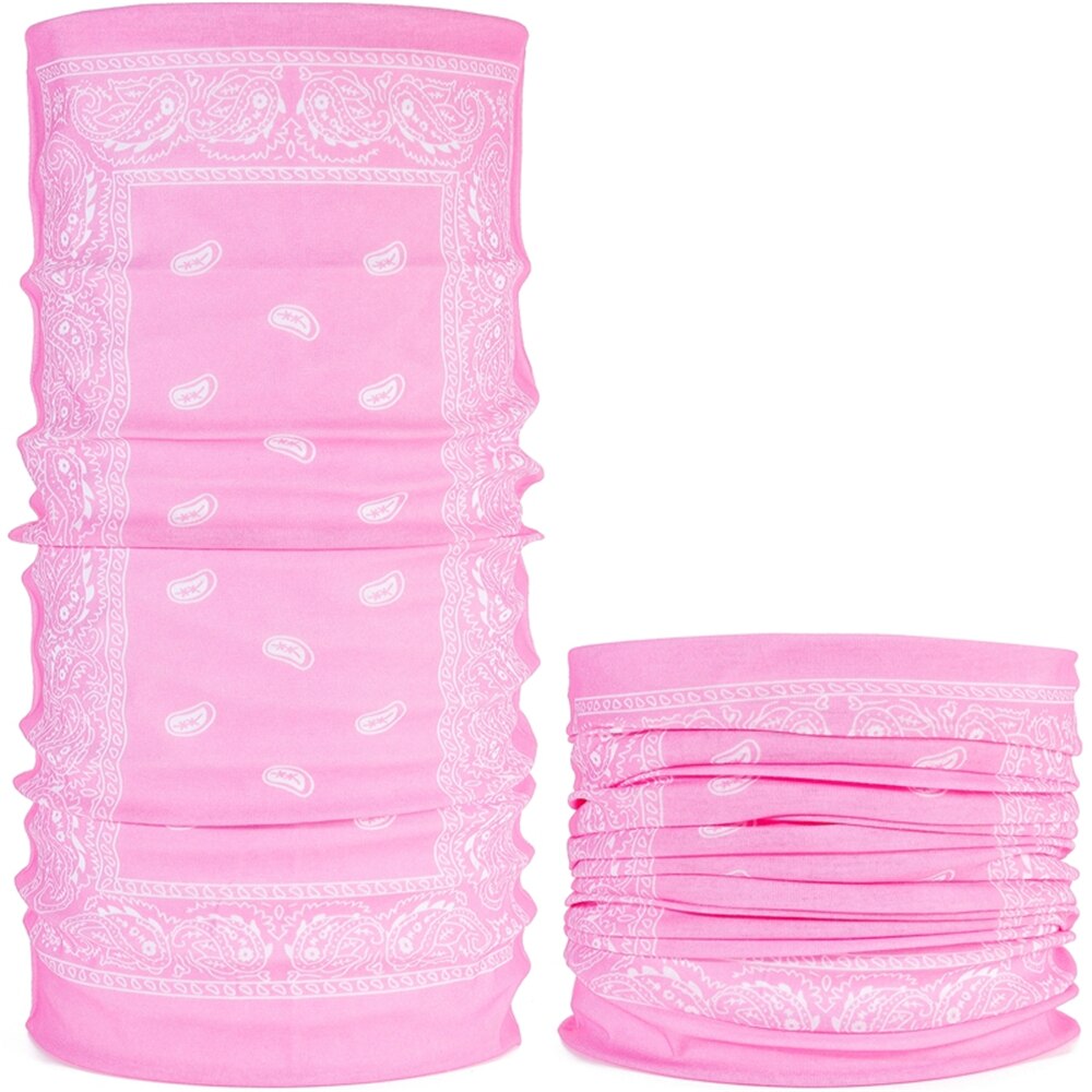 Beschermende bandana nekwarmers outdoor paardrijden kamperen masker bandana's zonbescherming bloemensjaal bloemen wandelsjaals gezichtssjaal: Roze bloem