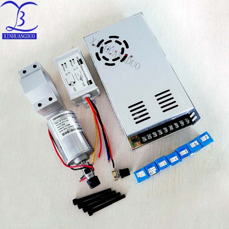Meilleur! Broche cnc 200W refroidi par air 0.2kw moteur de fraisage et convertisseur de vitesse de broche et pince de 52mm et 7 pièces er11 pince pour bricolage