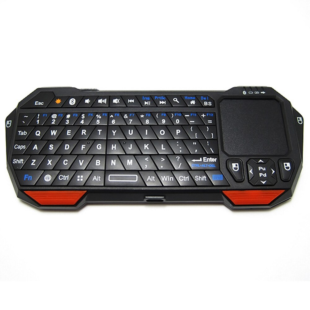 Trådløst mini tastatur bluetooth tastatur med touchpad til smart telefon projektor tablet pc spil konsol 450 li- ion batteri