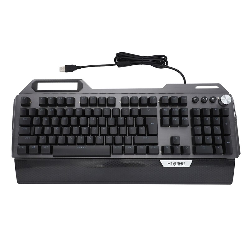 YINDIAO Gaming Mechanical Keyboard LED Rainbow USB Wired Mix Backlit Keyboard 104 Keys Anti-Ghosting for PC Desktop: Default Title