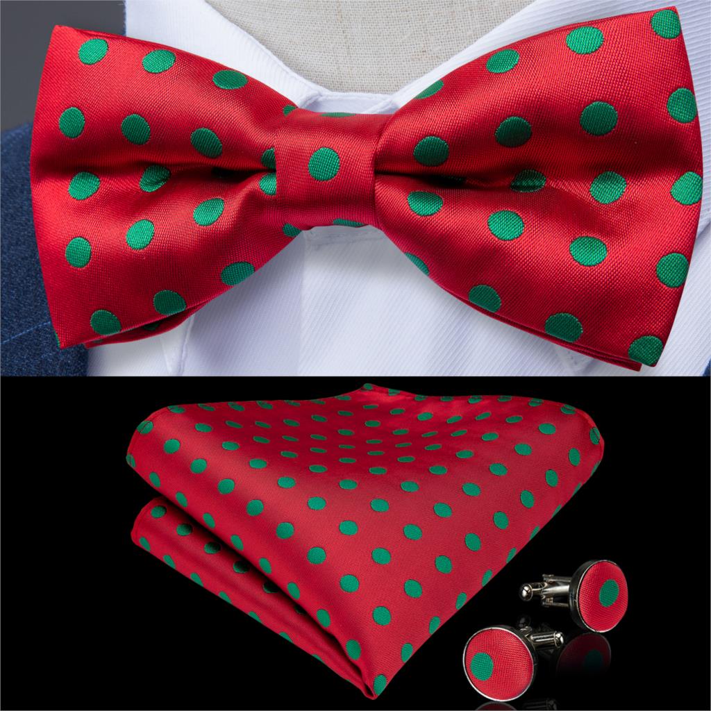 Formal dress Red Striped Paisley Wedding Bowtie Men Bow Tie set Butterfly Tie Pocket Square Cufflinks Cadeau Homme DiBanGu: HL-0101