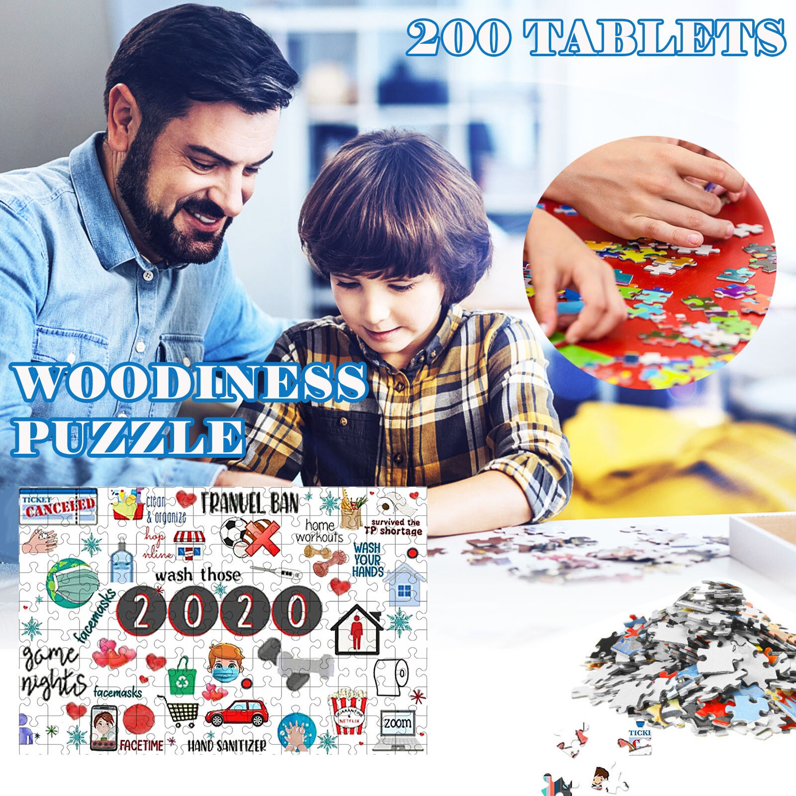 200 pcs Building block puzzle puzzle adult children wooden Building block puzzle puzzle adult children