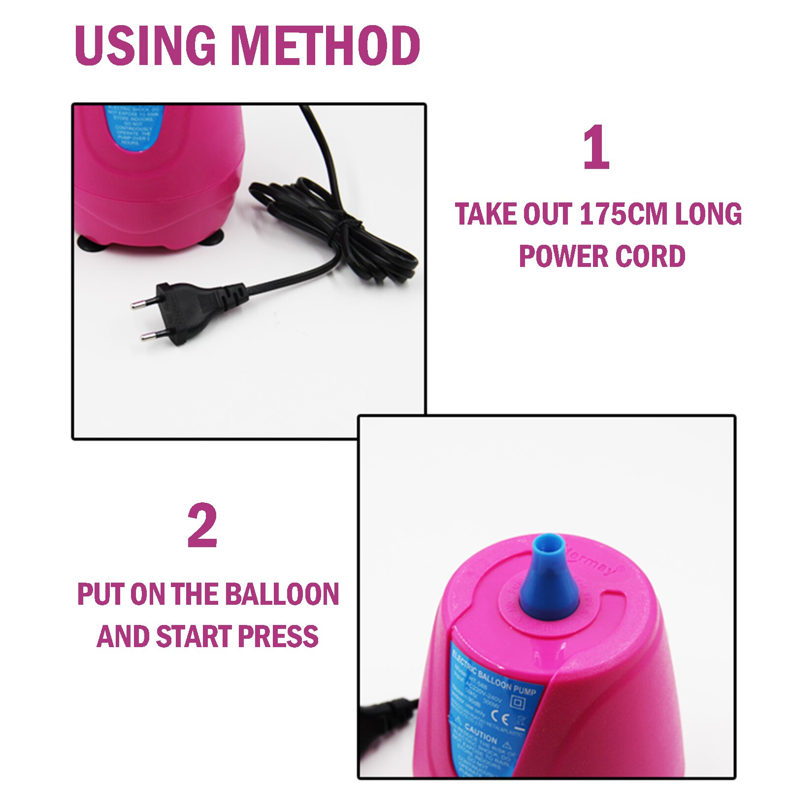 Elektrisk luftballonpumpe 220v 300w luftblæser bærbar ballonpumpe til festdekoration hurtigere og spare tid