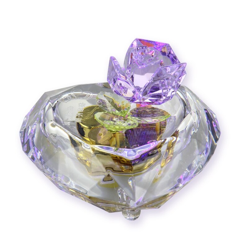 Mechanical Wind-up Music Box with LED Lights Transparent Acrylic Melody Castle in the Sky Carrying You