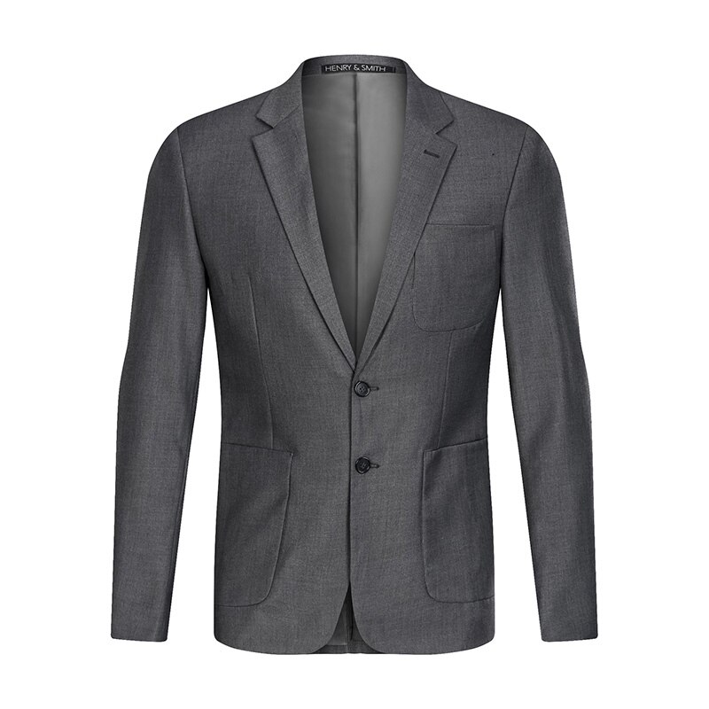 algodón slimfit Blazer hombres trabajo Oficina solo botón bolsillo chaqueta masculina Casual busniess denim de talla grande trajes blazers esmoquin: design 3 / XXL