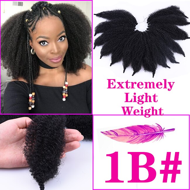 Tresses Afro Marley synthétiques souples 8 ''| Extensions de tresses au Crochet, tresses crépues en Fiber de haute température pour femmes: # 1B / 1 Pcs/Lot
