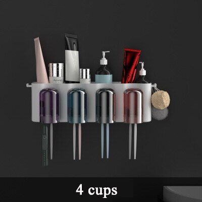 Badkamer Accessoires Tandenborstelhouder Badkamer Decor Tandpasta Dispenser Badkamer Organizer Accessoires Set Met Cup: C Toothbrush Holder