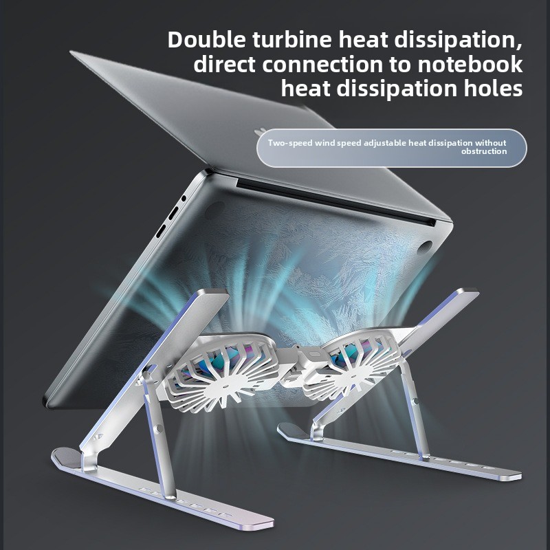 Laptop Cooler Base Stand Foldable Laptop Cooling Pad Portable Adjustable Notebook Stand for 13-17.3 Inch with 4 Fans