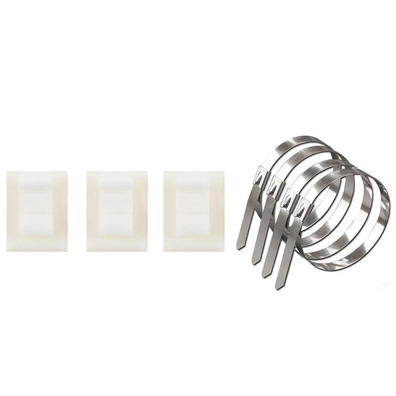 Cable Clips, 50 Pieces Wire Clips &amp; 200Pcs Metal Cable Tie Stainless Steel Cable Tie Marine Cable Tie: Default Title