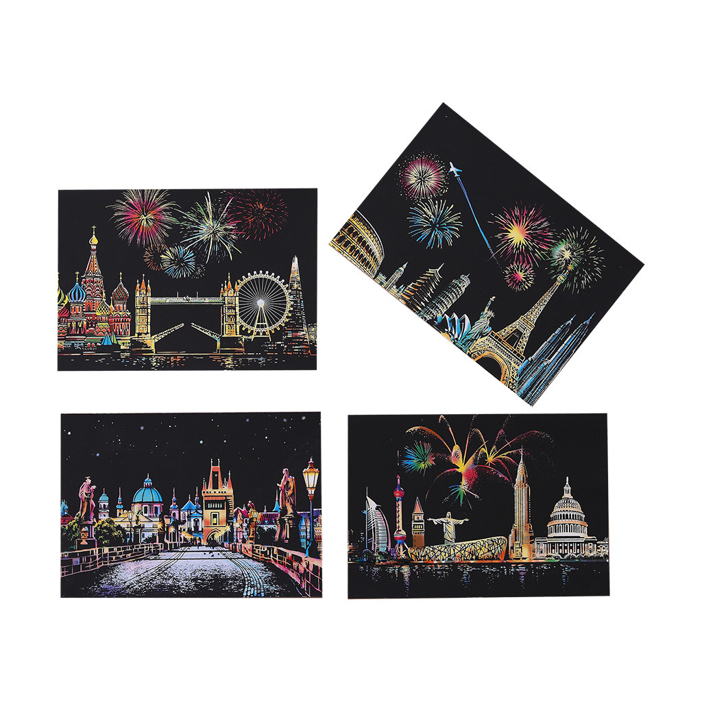 Magic Paper Rainbow Scratch Art Paper DIY Scratch Art Painting Paper With Wooden Drawing Stick Kids For Boy Girls: A