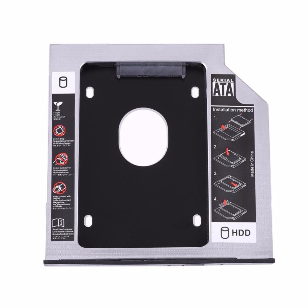9mm/9.5mm sata till sata 2nd hdd caddie ssd-fodral hårddiskhölje för bärbar dator cd-rom diskhållare adapter