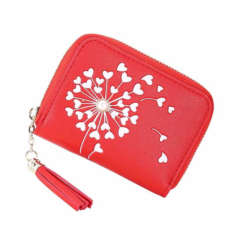 BOTUSI Women's Wallet Small Cartera Mujer Purse Women Wallets Cards Holder Coin Wallet Zipper Clutch Coin Purse Credit Card: red