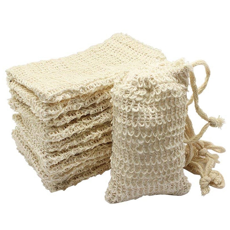 30 pakke naturlig sisal sæbe pose eksfolierende sæbe opbevaringspose holder skummende taske sisal bundt sæbe poser bad snorlomme: Default Title