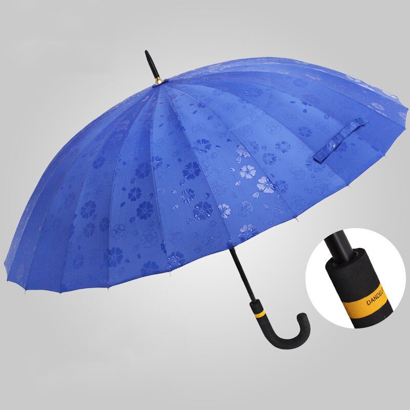 FGHGF Bloemen Patroon 24 k Magic Long-handvat Paraplu Extra Grote Maat Oversized Winddicht Grote Vrouwen Mannen Paraguas: Blue
