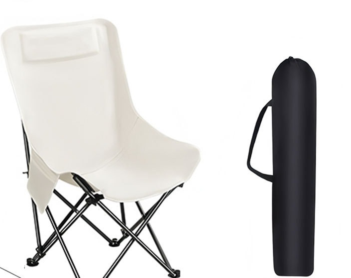 Chaise pliante d'extérieur, pique-nique Camping, Portable, à dossier haut, lune, réglage à dossier haut, plage: Gris clair