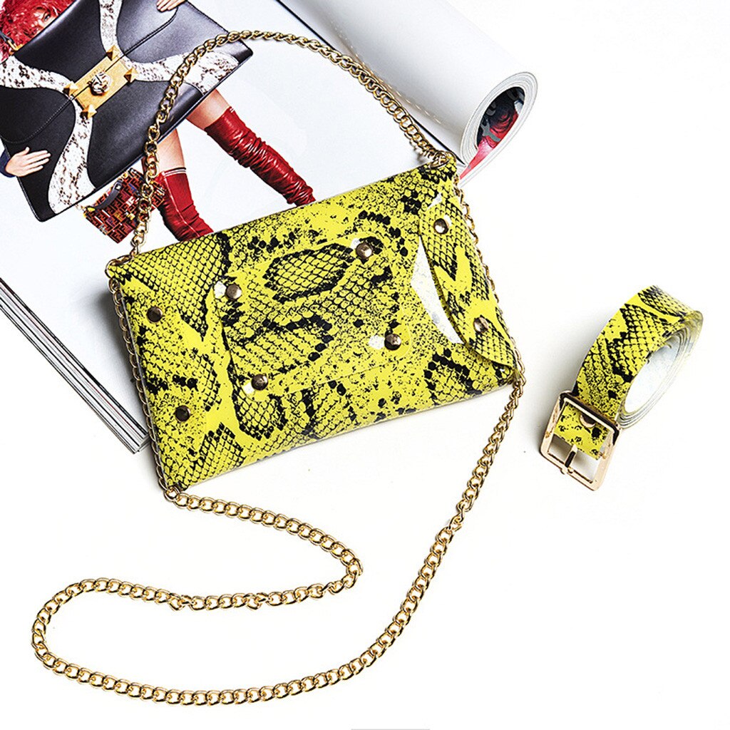 Snake Fanny Pack Dames Pu Lederen Riem Tas Vrouwen Banana Mini Tas Op Een Riem Luxe Vrouwen borst Zak